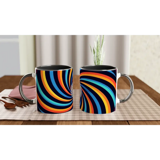 Ceramic Mug Spirograph Swirl PixiOnyx Color Pop with colorful swirling design