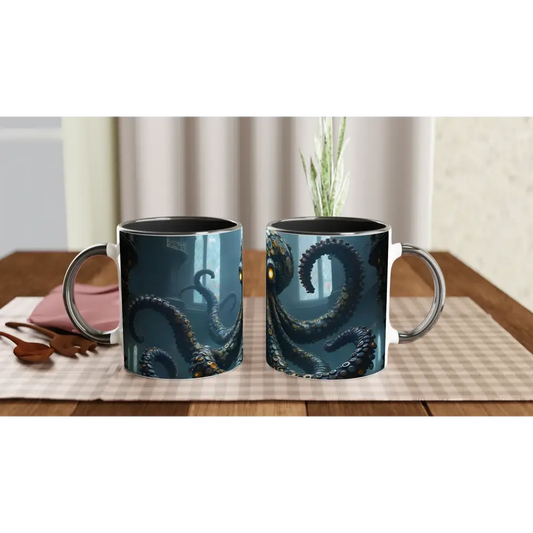 Two gothic octopus-themed mugs from Clocktopus Mug – PixiOnyx Tentacle Brew Vessel