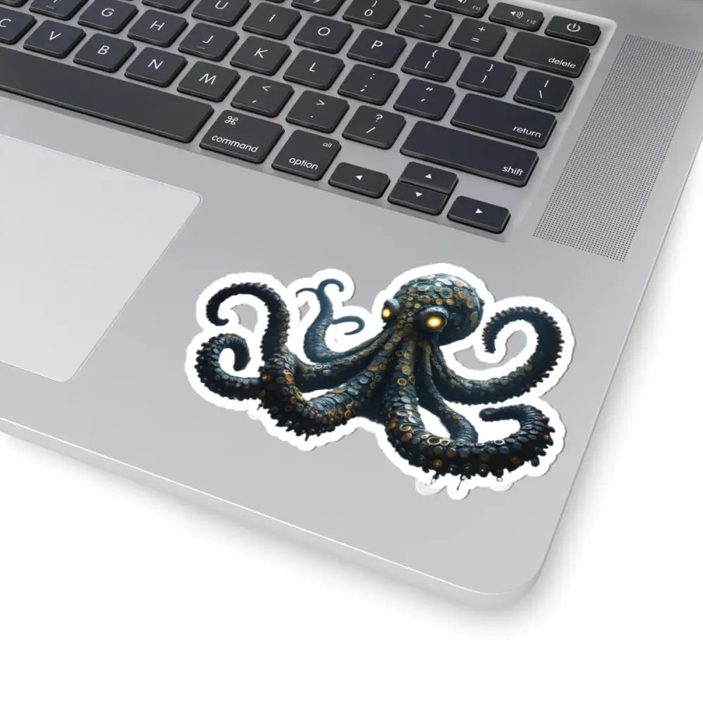 Steampunk octopus clock Sticker with white border for Clocktopus product by PixiOnyx