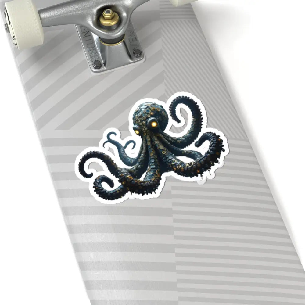 Steampunk Octopus Clocktopus sticker with glowing eyes on PixiOnyx Kiss-Cut Vinyl