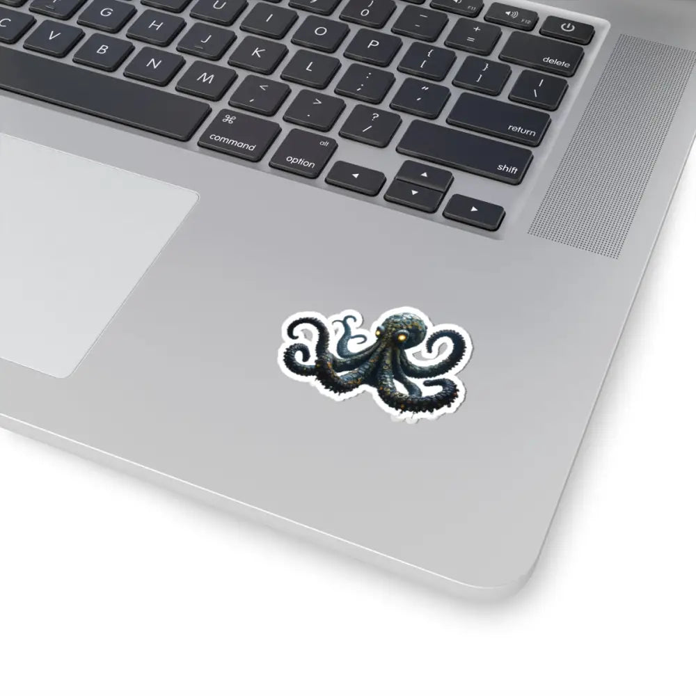 Steampunk Octopus Clocktopus Sticker with White Border on Vinyl Sheet