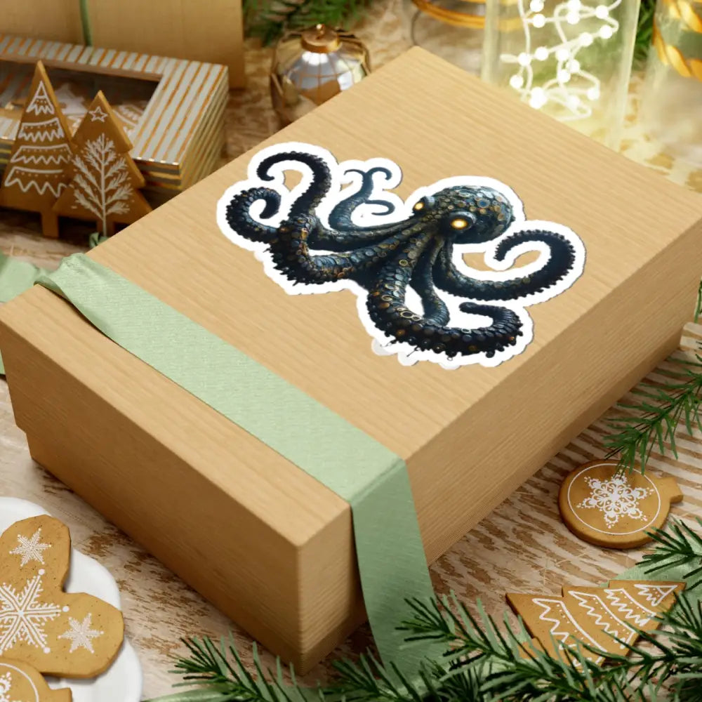 Steampunk Octopus Sticker with Glowing Eyes from Clocktopus Vinyl Collection
