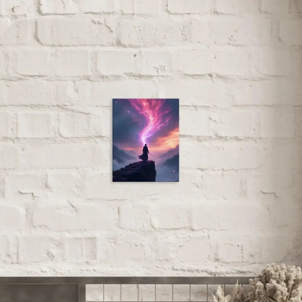Fantasy art print titled Cosmic Cliff Canvas The Edge of Power displayed on PixiOnyx Fantasy Wall Display