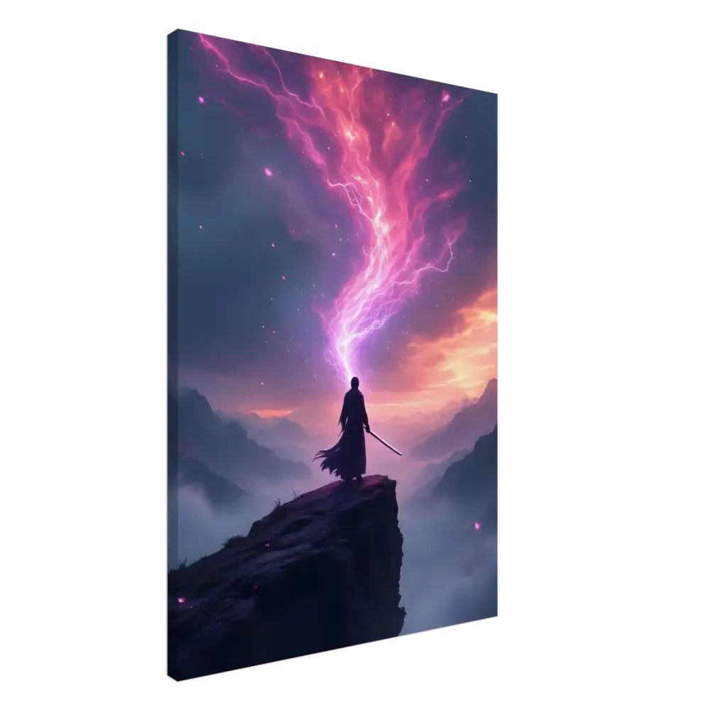 Fantasy art canvas print titled Cosmic Cliff Canvas The Edge of Power by PixiOnyx