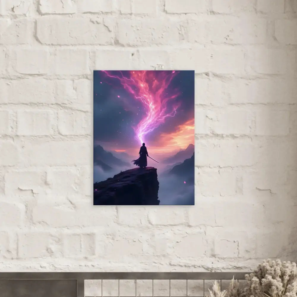 Fantasy warrior art print on Cosmic Cliff Canvas Wall Display by PixiOnyx