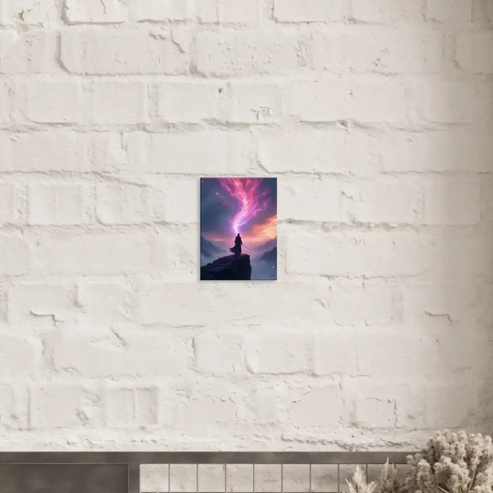 Fantasy art print titled Cosmic Cliff Canvas The Edge of Power displayed on PixiOnyx Fantasy Wall Display