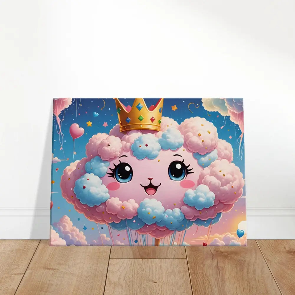 Cute cloud princess canvas art displaying the Cotton Candy Majesty Canvas by PixiOnyx