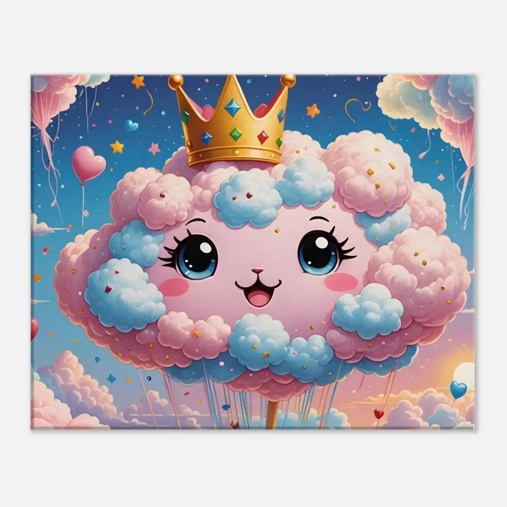 Cute cloud character with a crown from Cotton Candy Majesty Canvas by PixiOnyx Gallery
