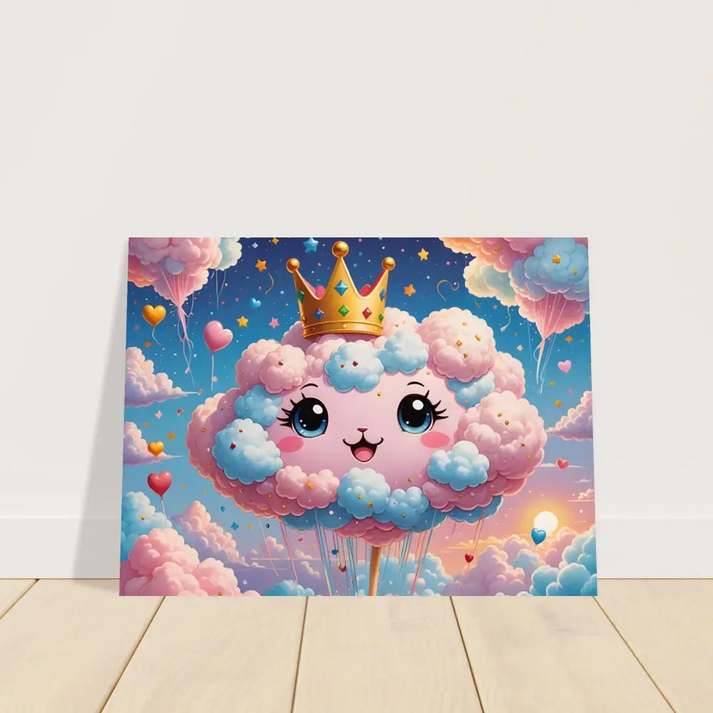 Colorful cartoon cloud princess art on Cotton Candy Majesty Poster Kawaii Cloud Queen