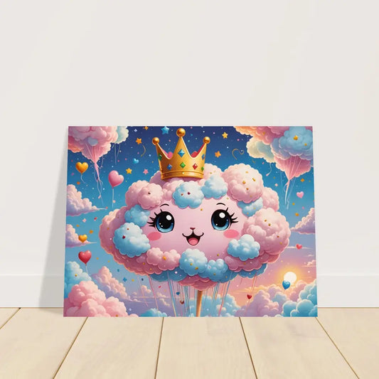 Colorful cartoon cloud princess art on Cotton Candy Majesty Poster Kawaii Cloud Queen
