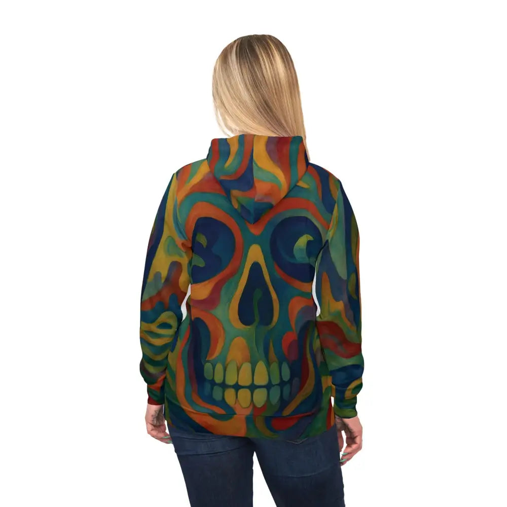Colorful skull hoodie from Craniocolor Psychedelic Skull Athletic Hoodie collection