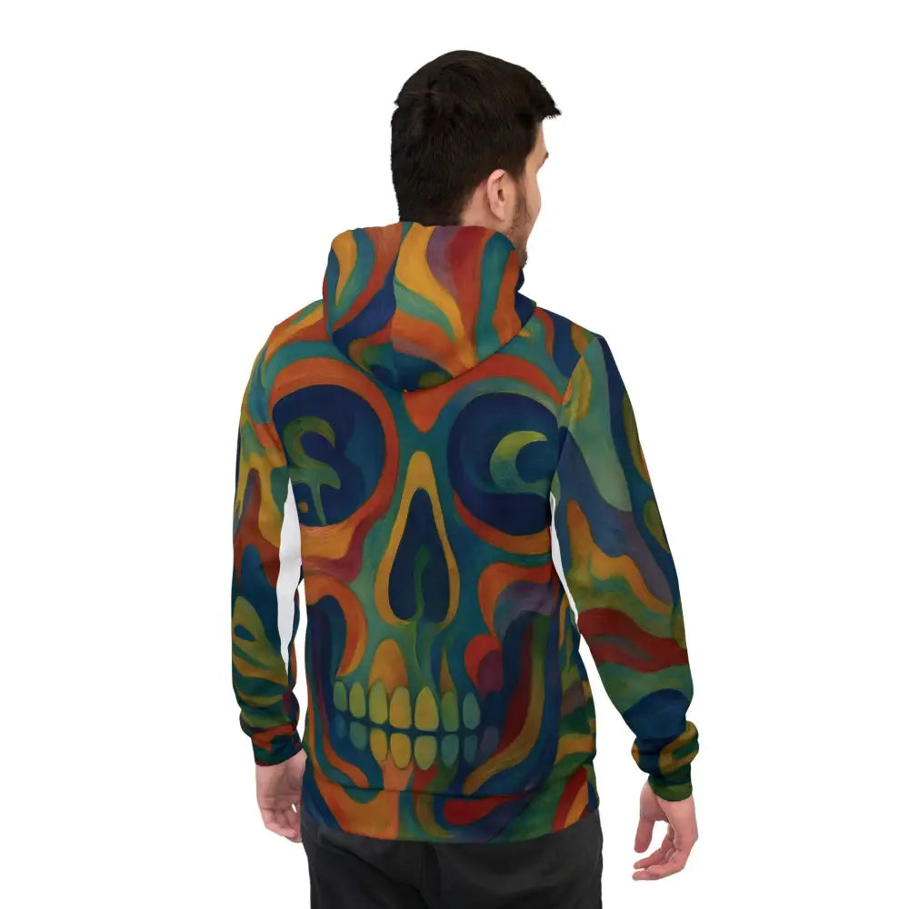 Colorful skull hoodie from Craniocolor Psychedelic Skull Athletic Hoodie collection