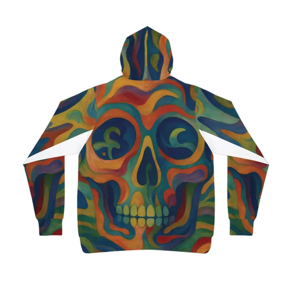 Colorful skull-patterned hoodie from Craniocolor Psychedelic Skull Athletic Hoodie collection