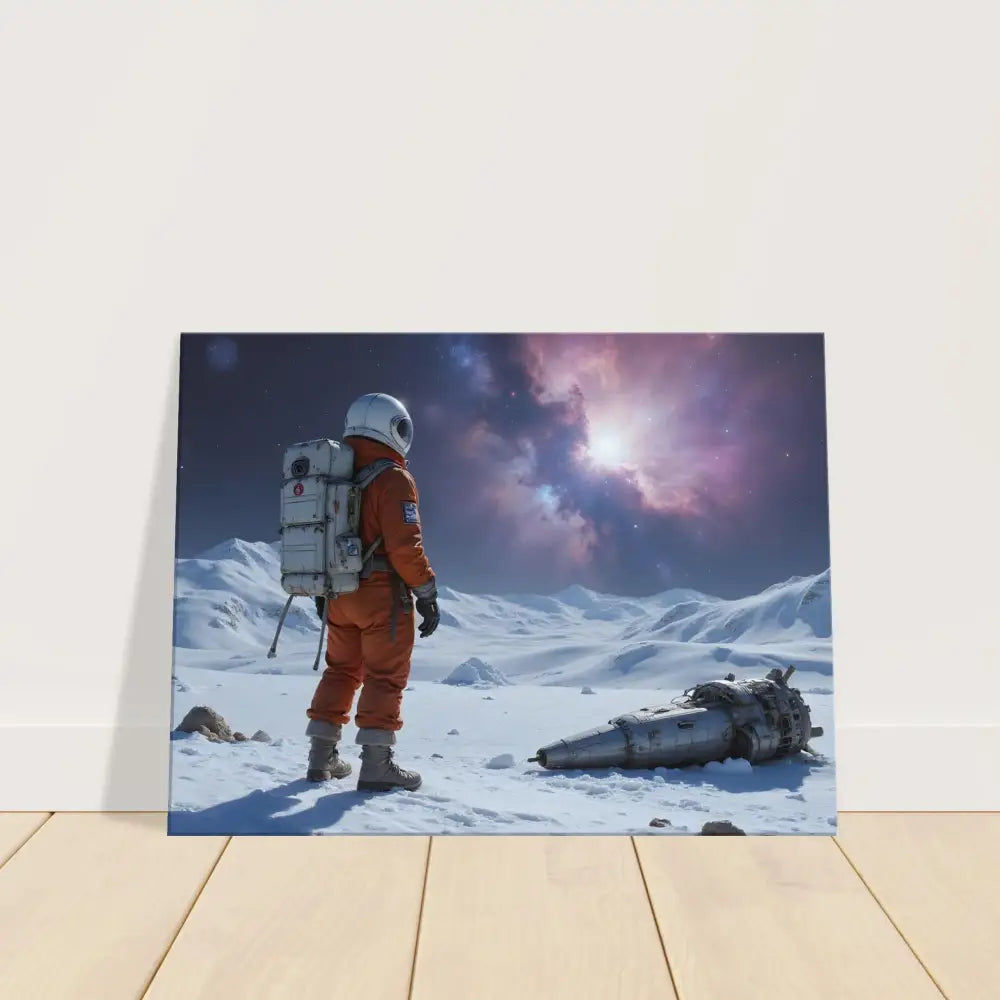 Crashed Astronaut Canvas Print Silent Descent artwork on high-quality wrapped canvas