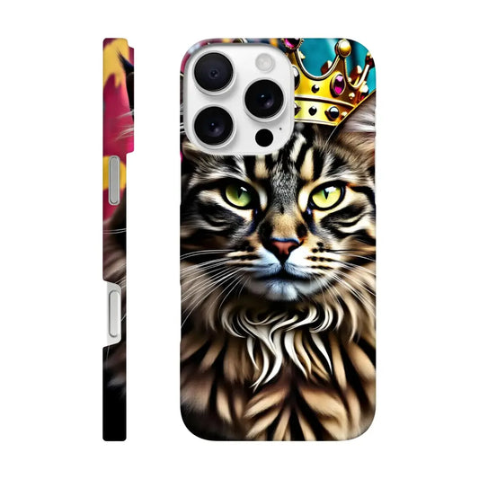 Cat-themed phone case for iPhone featuring Royalty design on PixiOnyx Shell