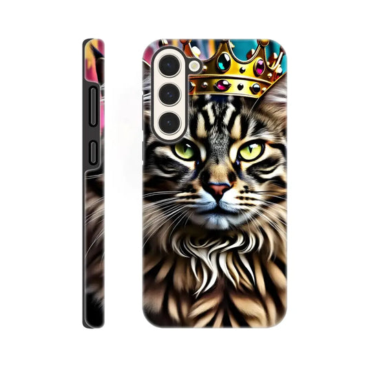 Cat-themed phone case for Samsung featuring royal crown design from PixiOnyx