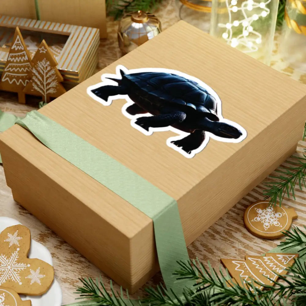 Dark sea turtle vinyl sticker from PixiOnyx Abyssal Ocean decal product