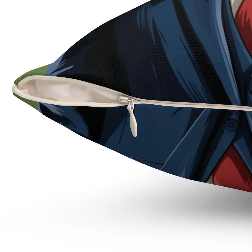 Polyester lumbar pillow with zippered cover, perfect for home decor and easy care