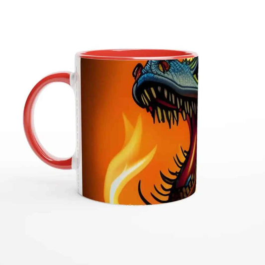 Dragon’s Fury – 11oz Color Accent Mug (Red) | PixiOnyx