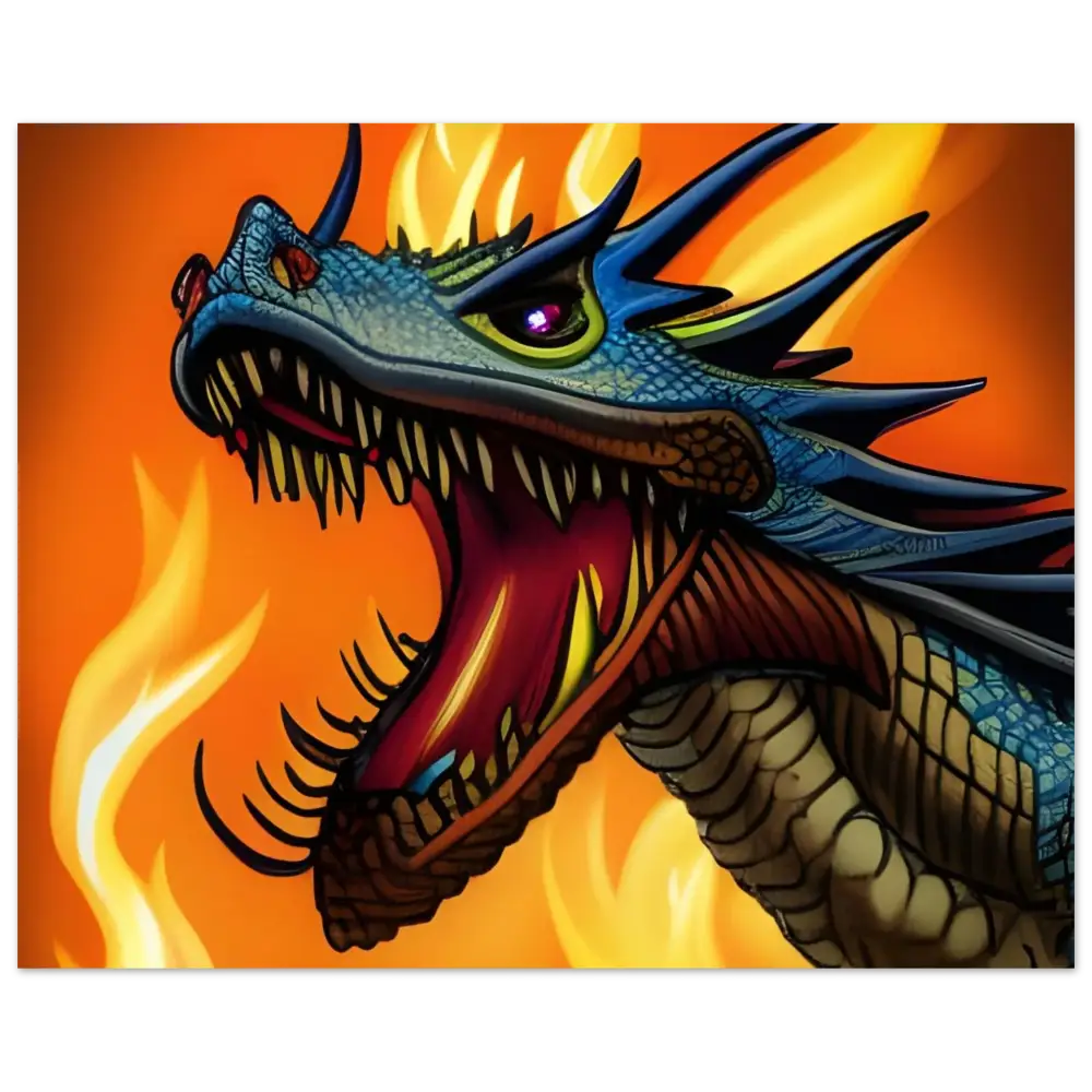 Fearsome blue dragon head metal wall art for Dragon’s Fury PixiOnyx decor