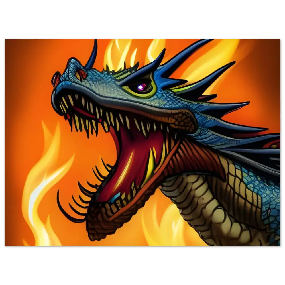 Roaring blue dragon metal wall art for Dragon’s Fury by PixiOnyx