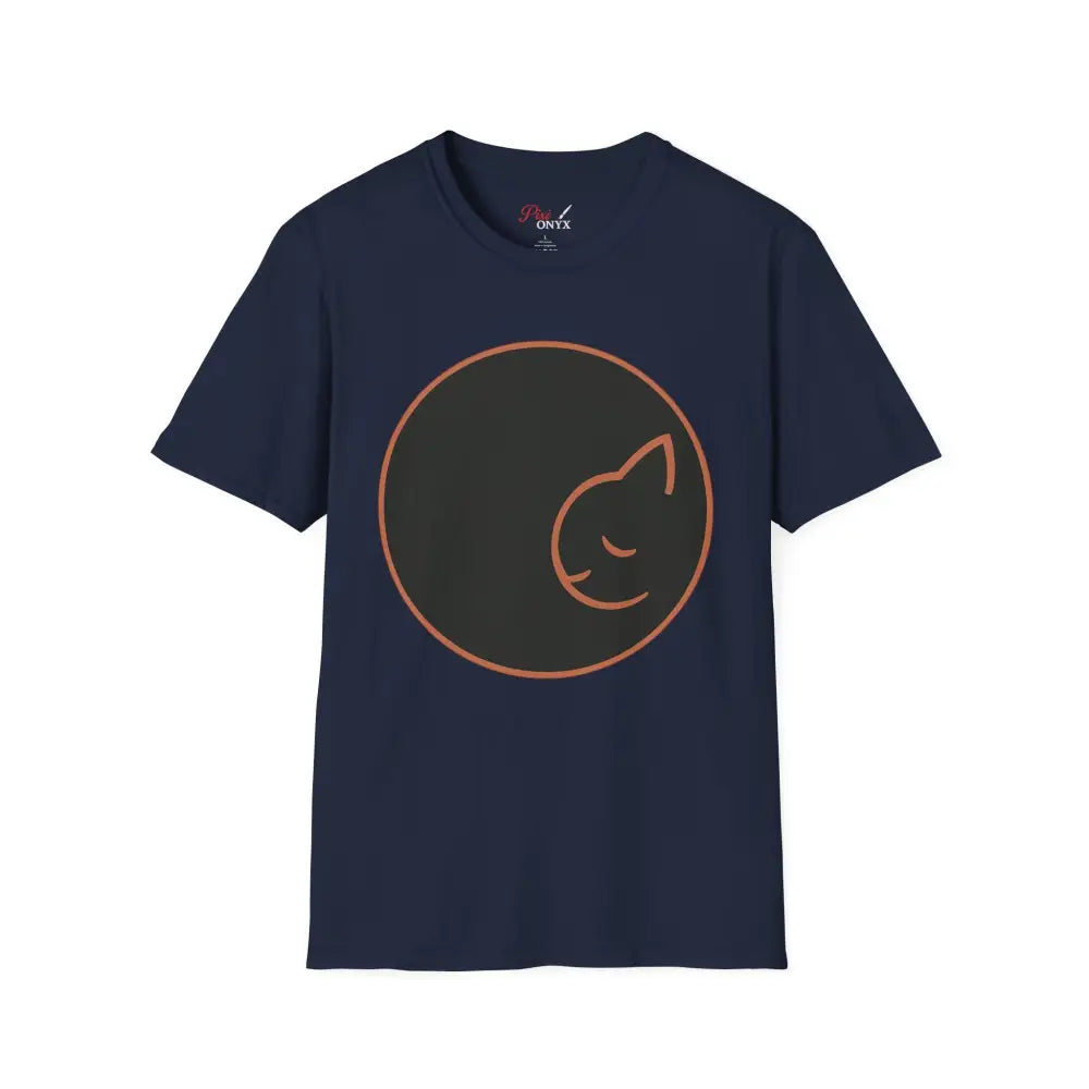 Navy blue Dreamy Cat Graphic T-Shirt for Cat Lovers in ring-spun cotton with low heat print
