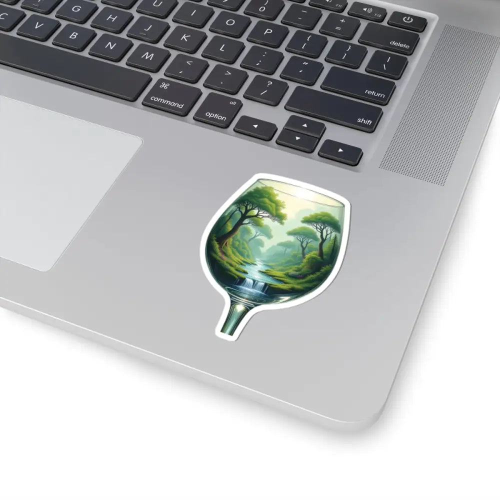 Wine glass sticker with forest scene for EcoStemmed Serenity product by PixiOnyx