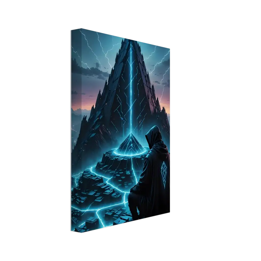 Mystical mountain scene canvas for Electric Ascension wrapped wall art
