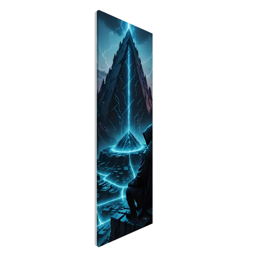 Framed fantasy artwork displayed on Electric Ascension Wrapped Canvas product