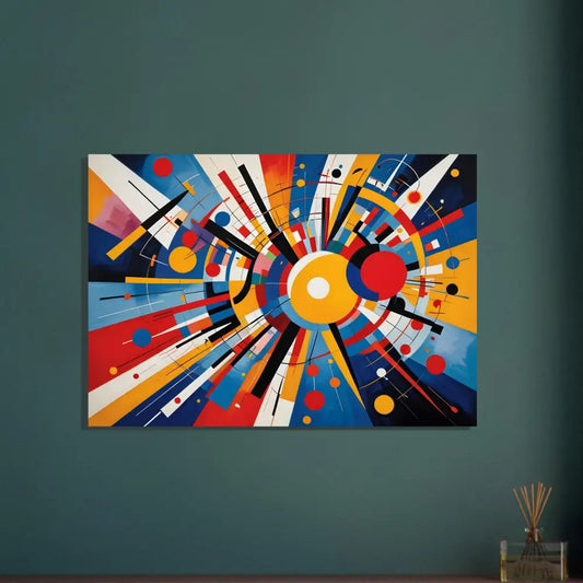 Abstract geometric painting featured in Fine Art Poster Celestial Motion PixiOnyx Abstract Dreamscape