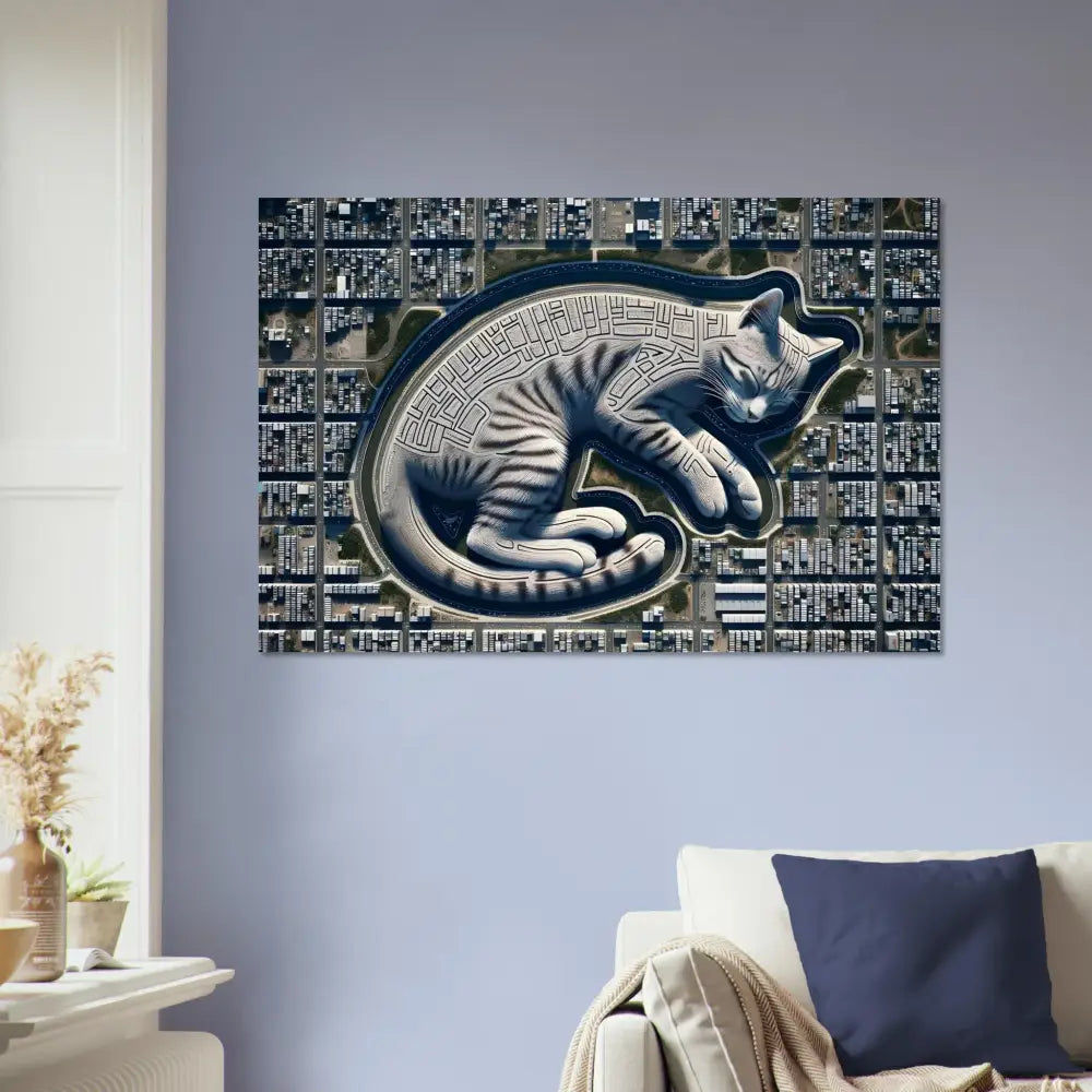 Cat maze artwork displayed on Fine Art Poster Citynap Overlook PixiOnyx Dreamcore Print