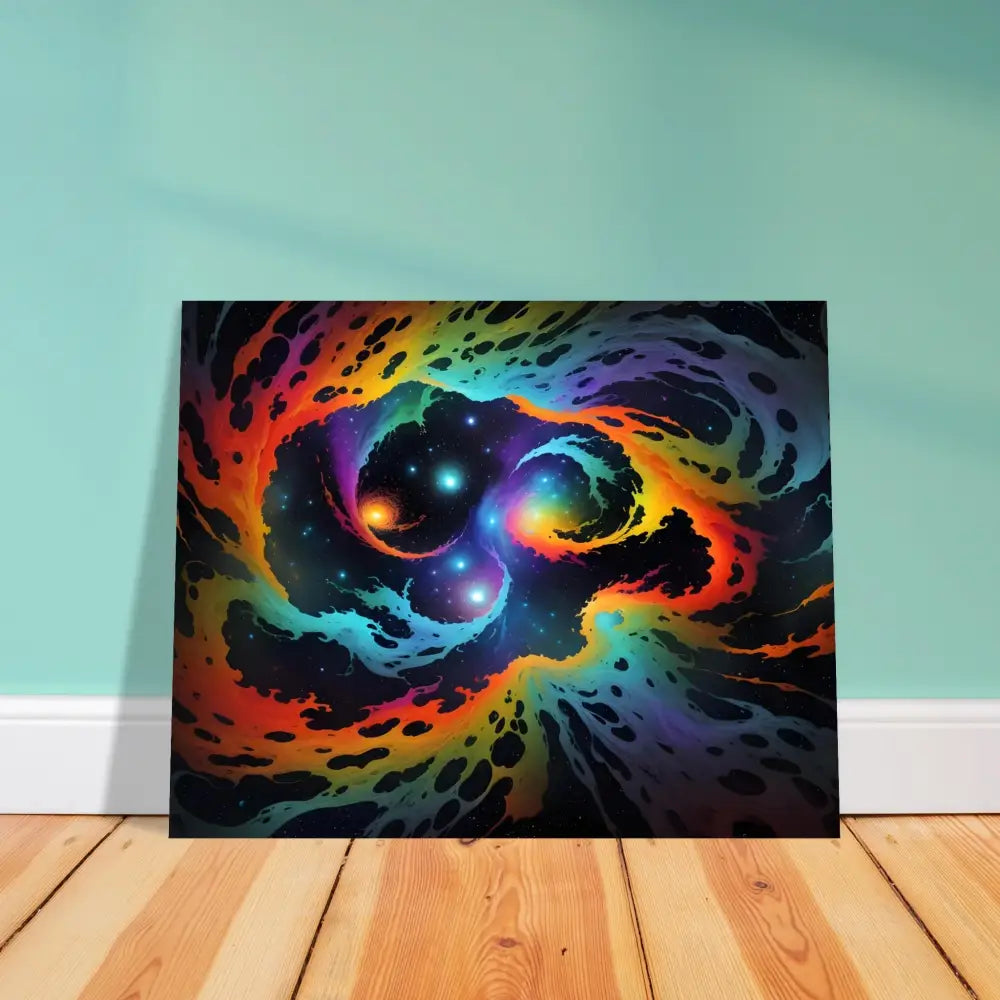 Colorful cosmic nebula artwork on Fine Art Poster Cosmic Tides by PixiOnyx Abstract Dreamscape