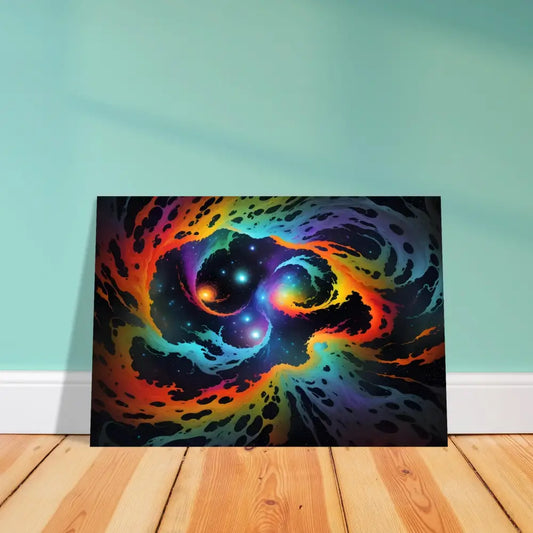 Colorful nebula artwork displayed on Fine Art Poster Cosmic Tides by PixiOnyx