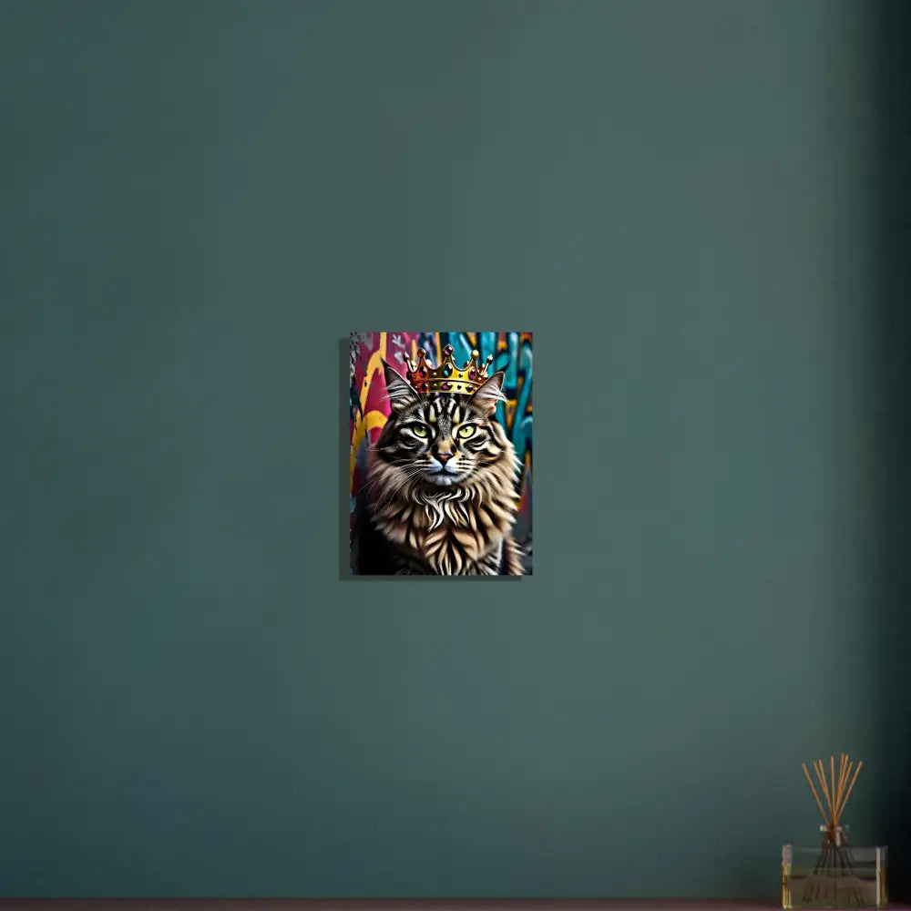 Regal urban cat wearing a crown in Fine Art Poster Crown Meowjesty PixiOnyx
