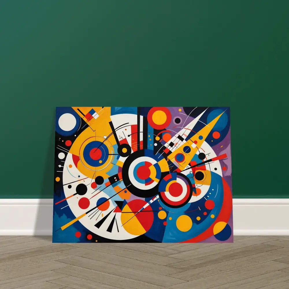 Abstract geometric painting displayed on Fine Art Poster – Dynamic Balance | PixiOnyx Abstract Geometry