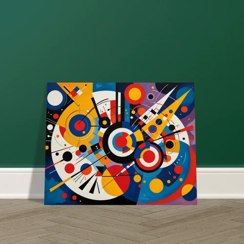 Abstract geometric painting displayed on Fine Art Poster – Dynamic Balance by PixiOnyx