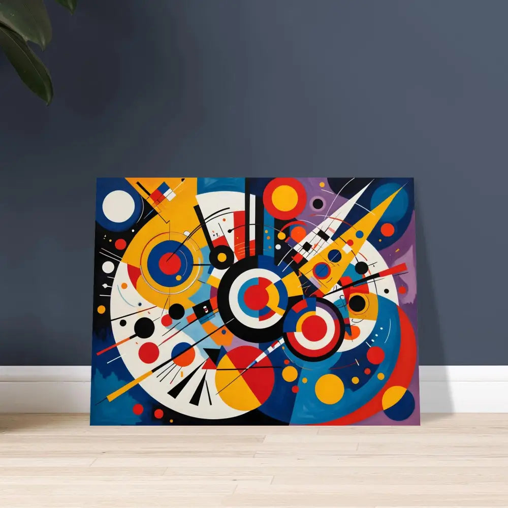 Abstract geometric painting displayed on Fine Art Poster Dynamic Balance by PixiOnyx
