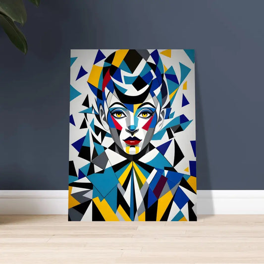 Geometric portrait painting from PixiOnyx Modern Collection Fine Art Poster Fragmented Muse