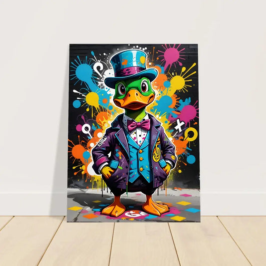 Colorful cartoon duck art for Fine Art Poster Gangster Duck Swagger PixiOnyx Urban Dreamscape