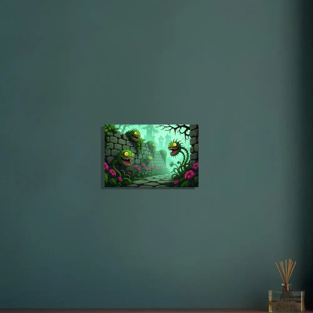 Surreal Monster Plant Garden Canvas Art for Nature and Fantasy Decor