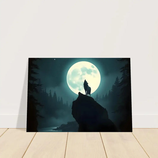 Wolf howling at the moon artistic canvas for Fine Art Poster – Howling at the Moon PixiOnyx Lunar Reverie