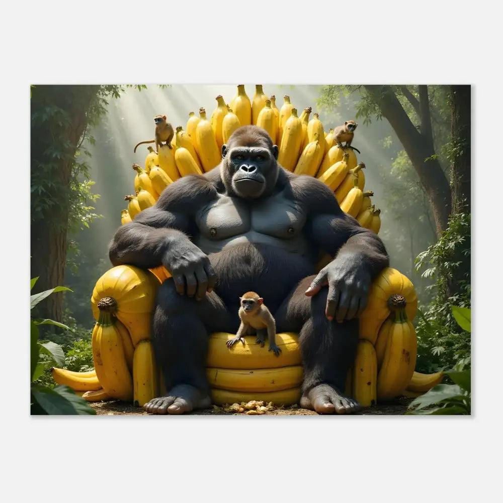 Fine Art Poster featuring a Banana Throne Gorilla from King Kong’s Primate Royalty