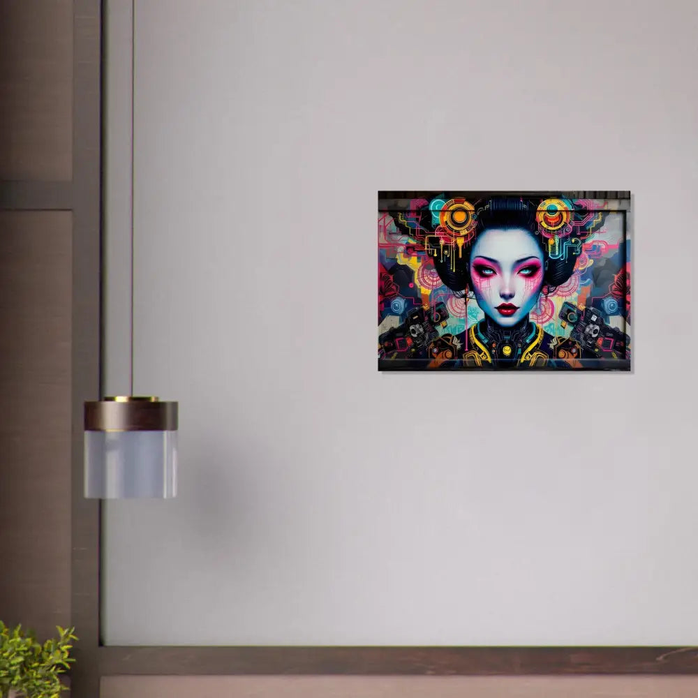 Colorful Geisha wall art from PixiOnyx Urban Circuit Icon for Fine Art Poster Mech Shrine Geisha
