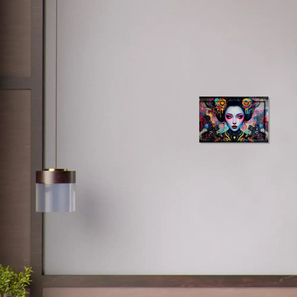 Framed Geisha art poster from PixiOnyx Urban Circuit Icon featuring Mech Shrine Geisha