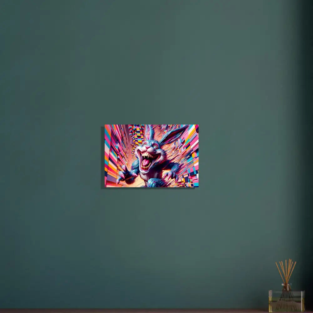 Colorful menacing rabbit artwork from PixiOnyx Glitchcore Vision poster