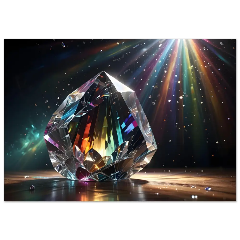 Rainbow-refracting crystal featured in Fine Art Poster Prismatic Splendor PixiOnyx Dreamscape Print