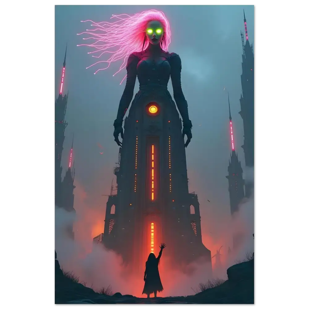 Towering cyborg sorceress from Sci-fi Fairytale Fine Art Poster PixiOnyx Storycore Series
