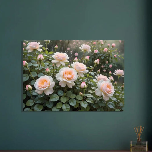 Floral canvas wall art from PixiOnyx Botanical Dreamscape Fine Art Poster Soft Petal Symphony