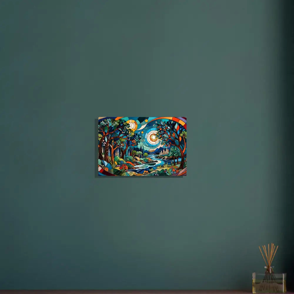 Colorful forest landscape painting from PixiOnyx Abstract Psychedelic Nature Kaleidoscope Collection