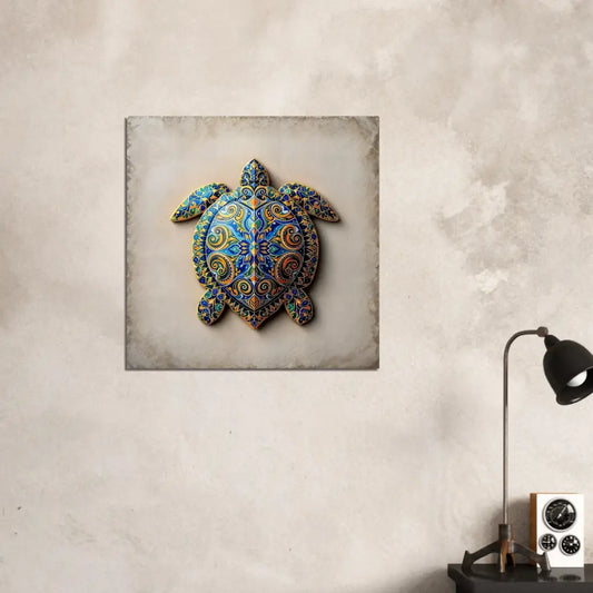 Ornate turtle wall art featuring intricate shell patterns in a Fine Art Poster by PixiOnyx
